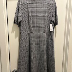 croft & barrow Gray Plaid Midi Dress